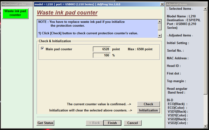 Main pad counter
