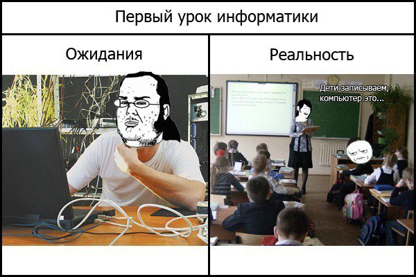 Первый урок информатики
