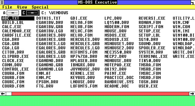 Windows 1.01 MS-DOS Executive (графическая оболочка) (1985) Windows 1.01 MS-DOS Executive (графическая оболочка) (1985)