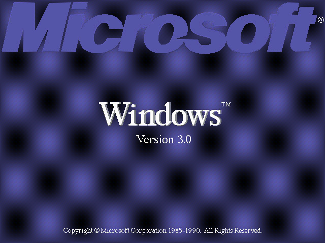 Windows 3.0 загрузочный экран (1990) Windows 3.0 загрузочный экран (1990)