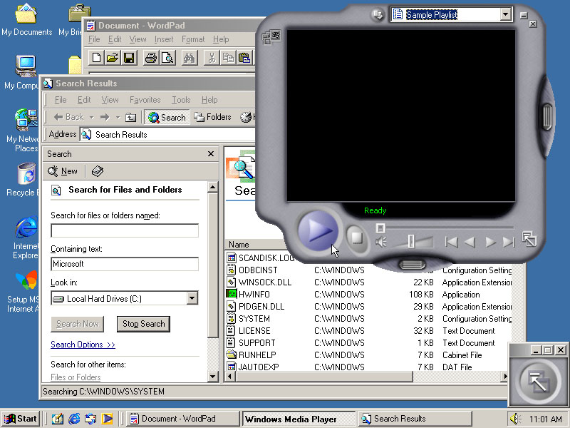 Windows ME рабочий стол с приложениями (2000) Windows ME рабочий стол с приложениями (2000)
