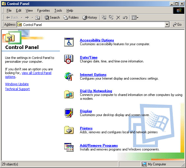 Windows ME панель управления (2000) Windows ME панель управления (2000)