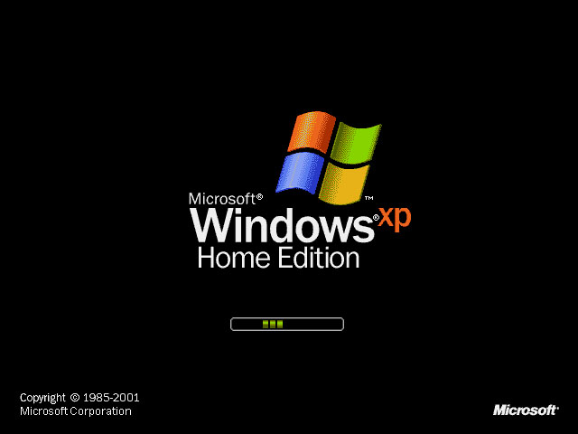 Windows XP загрузочный экран (2001) Windows XP загрузочный экран (2001)