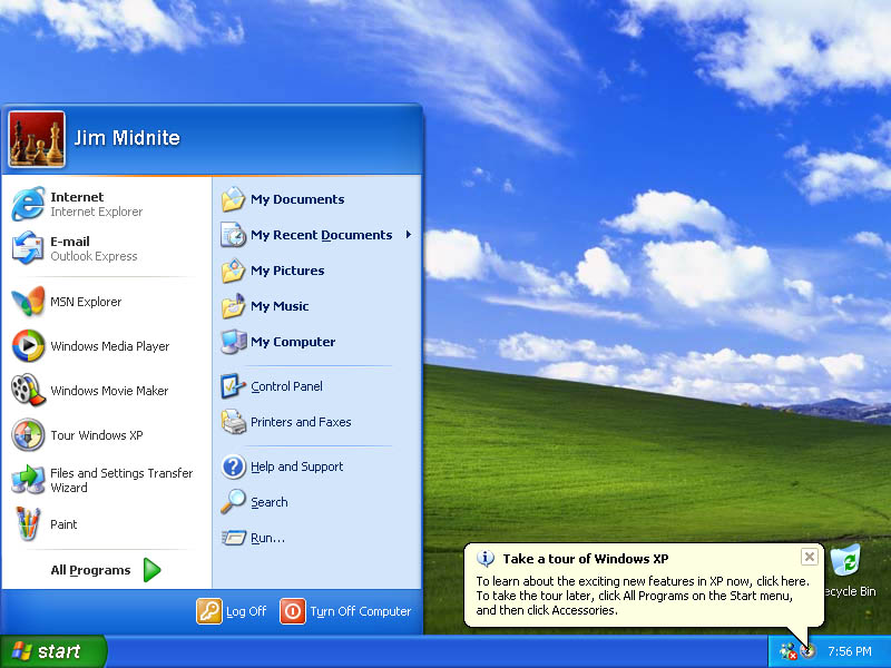 Windows XP рабочий стол (2001) Windows XP рабочий стол (2001)