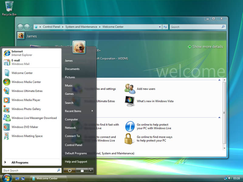Windows Vista рабочий стол (2006) Windows Vista рабочий стол (2006)