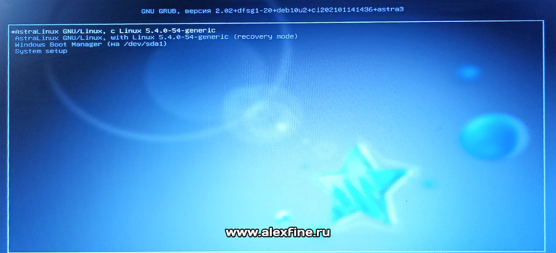 GNU GRUB Astra Linux + Windows 10 GNU GRUB Astra Linux + Windows 10